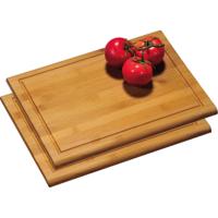 Kesper keuken snijplank - 2x - 28 x 38 cm - Bamboe hout - Keuken - Dikke snijplank