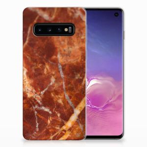 Samsung Galaxy S10 TPU Siliconen Hoesje Marmer Bruin