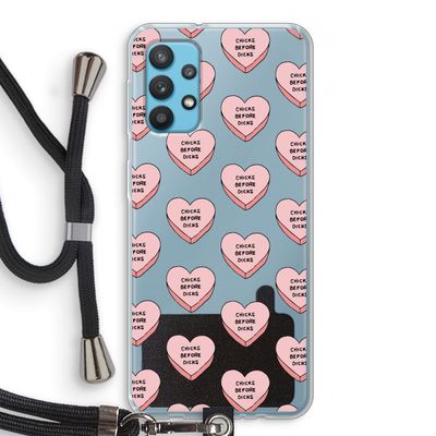 Chicks before dicks: Samsung Galaxy A32 4G Transparant Hoesje met koord