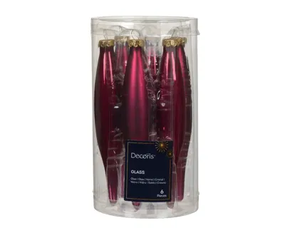 Decoris kerstballen Ijspegel glas 6st granaatappel 15cm