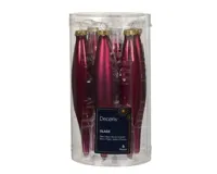 Decoris kerstballen Ijspegel glas 6st granaatappel 15cm
