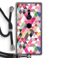 Gekleurde driehoekjes: Sony Xperia XZ2 Transparant Hoesje met koord