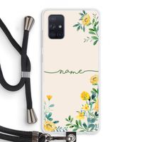 Gele bloemen: Samsung Galaxy A71 Transparant Hoesje met koord