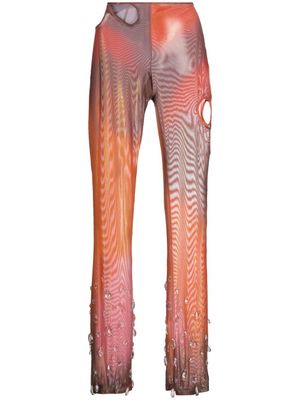 GCDS pantalon Sita Drops à coupe évasée - Orange