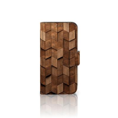 Book Style Case voor Apple iPhone 12 Mini Wooden Cubes | Portemonnee hoesje Book Style Case voor Apple iPhone 12 Mini Wooden Cubes | Portemonnee hoesje