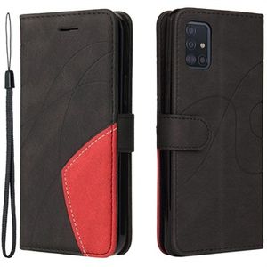 Bi-Color Series Samsung Galaxy A51 Wallet Case - Zwart