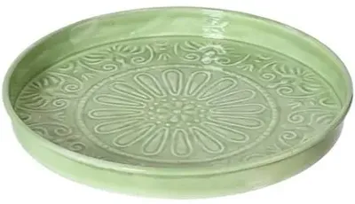Decoris decoratiebord ijzer rond 32x3cm zacht groen