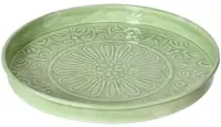 Decoris decoratiebord ijzer rond 32x3cm zacht groen