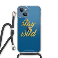 Stay wild: iPhone 13 mini Transparant Hoesje met koord