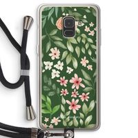 Botanical green sweet flower heaven: Samsung Galaxy A8 (2018) Transparant Hoesje met koord