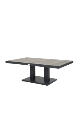 Qopps Camos in hoogte verstelbare tuintafel 140 x 85 mat royal Grey frame keramisch blad