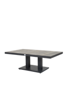 Qopps Camos in hoogte verstelbare tuintafel 140 x 85 mat royal Grey frame keramisch blad