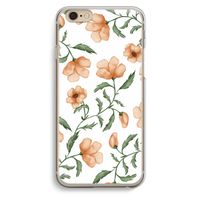 Peachy flowers: iPhone 6 / 6S Transparant Hoesje