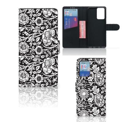 Xiaomi Redmi Note 10 Pro Hoesje Black Flowers Xiaomi Redmi Note 10 Pro Hoesje Black Flowers