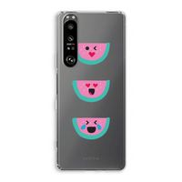 Smiley watermeloen: Sony Xperia 1 III Transparant Hoesje