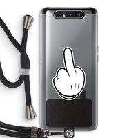 Middle finger white: Samsung Galaxy A80 Transparant Hoesje met koord Middle finger white: Samsung Galaxy A80 Transparant Hoesje met koord