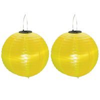 2x stuks Gele solar party lampionnen 30 cm