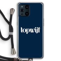 Topwijf Navy: Oppo Find X3 Pro Transparant Hoesje met koord