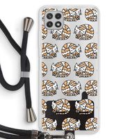 Slapende poes: Samsung Galaxy A22 4G Transparant Hoesje met koord