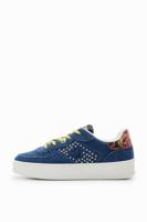 Denim sneakers met plateauzool en hart - BLUE - 41