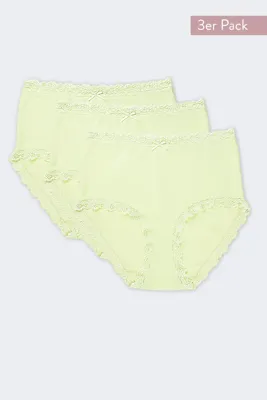 Nina von C 3-pack dames Tailleslip - Kant - Colours - Dames onderbroeken modal - Vrolijke kleuren
