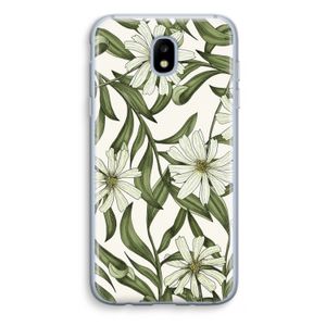 Wit bloemenpatroon: Samsung Galaxy J5 (2017) Transparant Hoesje