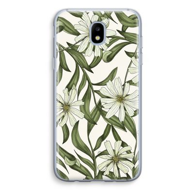 Wit bloemenpatroon: Samsung Galaxy J5 (2017) Transparant Hoesje