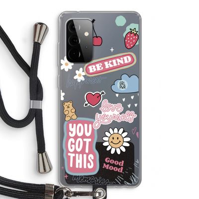 Positivity: Samsung Galaxy A72 5G Transparant Hoesje met koord