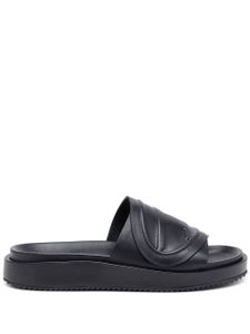 Diesel Sa-Slide D Oval logo-embossed slides - Noir