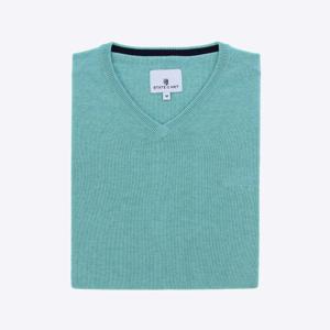 Pull V-hals Turquoise