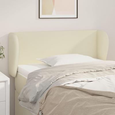 Hoofdbord met randen 103x23x78/88 cm kunstleer crèmekleurig