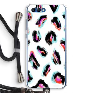 Cheetah color: Honor 10 Transparant Hoesje met koord