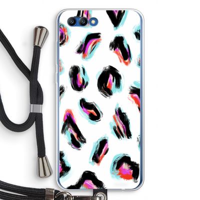 Cheetah color: Honor 10 Transparant Hoesje met koord
