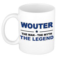 Naam cadeau mok/ beker Wouter The man, The myth the legend 300 ml   - - thumbnail