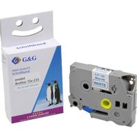 Labeltape G&G BB-B-G-233 Compatibel vervangt Brother TZe-233 Tapekleur: Wit Tekstkleur: Blauw 12 mm 8 m