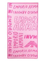 Emporio Armani Kids serviette de plage à logo imprimé - Rose