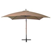 The Living Store Zweefparasol - Hout - Taupe - 300 x 300 cm - UV-bestendig