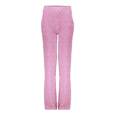 Geisha zomer broek meisjes - wide - AOP - cassis / off white