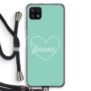 Forever heart pastel: Samsung Galaxy A22 5G Transparant Hoesje met koord