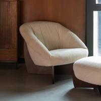 Dutchbone Fauteuil 'Emilius' Bouclé en rubberhout