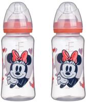 Set van 2 babyflesjes - DISNEY BABY - MINNIE COLLECTOR - 360 ml - Siliconen speen - 3 doorstroomstanden