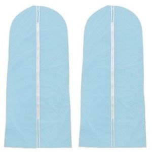 2x Beschermhoes voor kleding blauw 137 x 60 cm   -