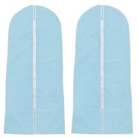 2x Beschermhoes voor kleding blauw 137 x 60 cm   -