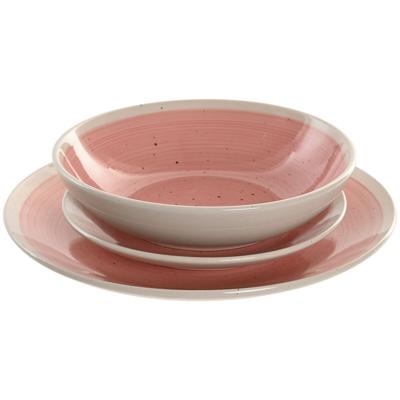 Serviesset Home ESPRIT Wit Roze Keramiek 18 Onderdelen