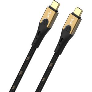 Oehlbach USB-kabel USB 3.2 Gen2 (USB 3.1 Gen2) USB-C stekker, USB-C stekker 2.00 m Zwart/goud D1C9532