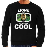Dieren leeuw sweater zwart heren - lions are cool trui - thumbnail