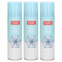 Bevroren ijssterren/vorst spray - 3x - in bus - 150 ml - ijsspray - ijsbloemen - sneeuwspray