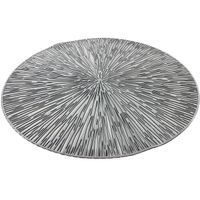 1x stuks ronde placemats zilver geponst 38 cm van kunststof - thumbnail