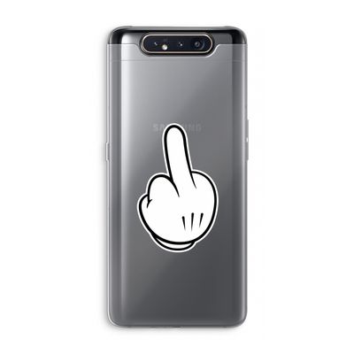 Middle finger black: Samsung Galaxy A80 Transparant Hoesje