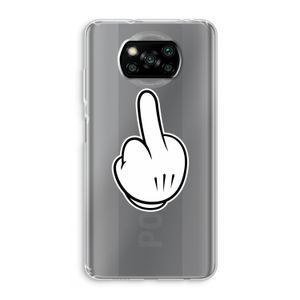 Middle finger black: Xiaomi Poco X3 NFC Transparant Hoesje